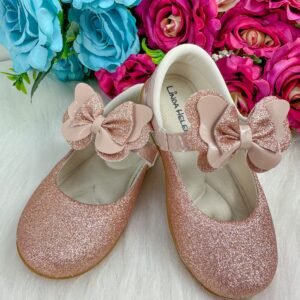 Sapatilha Flor Di MIla Baby Nude - Rose Gliter