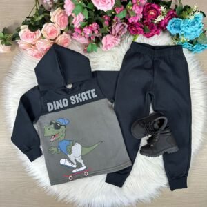 Conjunto Inverno Taita Kids Meninos Dino Skate Preto (CNJINVTTKDMNNDNSKTPRT)