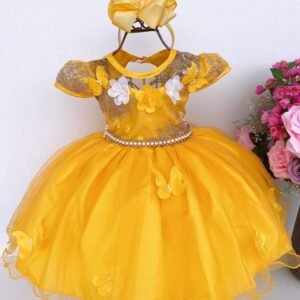 Vestido Marie Amarelo Bella Jardim Encantado (VESTJVLMREAM)