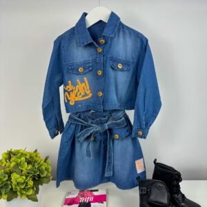 Conjunto Mimadine Jeans Manga Longa TAMANHO:14;COR:Stratos (CONJUNTOMMDNJANSMNGLNGT14)