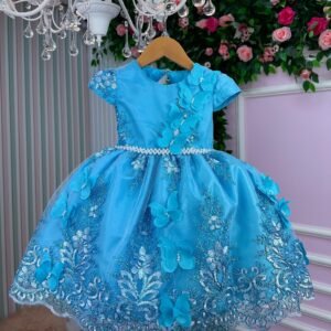 Vestido Marie Jardim Encantado Luxo Azul Tiffany (VESTMRIEJDENCTDRNAZ)