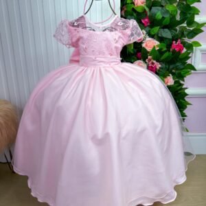 Vestido Giovanella/Giovanela Mariza Longo Rosa Bebe TAMANHO:4;COR:Pastel Pink (VESTGINELLAMZARSBBT4)