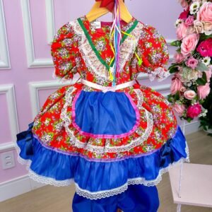 Vestido Junino Vilma TAMANHO:8;COR:Vermelho (VESTJNNVILMAT8)
