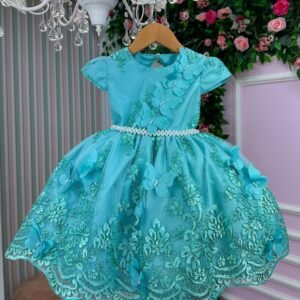 Vestido Marie Jardim Encantado Luxo Verde Tiffany (VESTMRJDENCTVRDT)