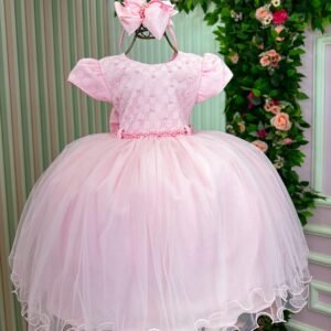 Vestido Menina Bonita Aline Rosa Bebe (VESTMNNBNTALNRSBB)