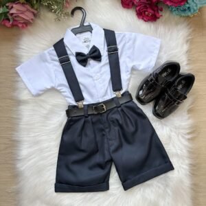 Conjunto Miss Cherry Meninos Social Shorts Ravi Azul Marinho (CNJTMSCHRMNNSCLSHRRVAZLMR)