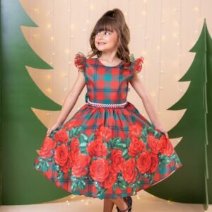 Vestido Marie Eduarda Floral Vermelho - Natal (VESTMRDRLLHONTAL)
