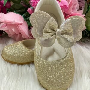 Sapatilha Flor Di MIla Baby Dourada Gliter (SPTLFLRDMLBBDOUGLT)