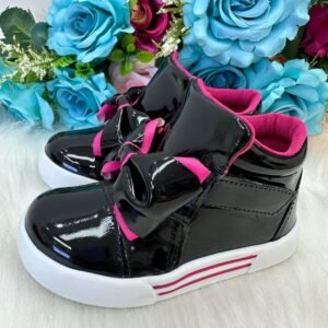 Tênis Bota Encanto de Criança Lacinho Preto Rebeca (TNSLNHOPRTORBCA)