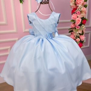 Vestido Belle Fille Lacinho Azul Bebe