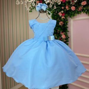 Vestido Belle Fille Lacinho Azul Serenity