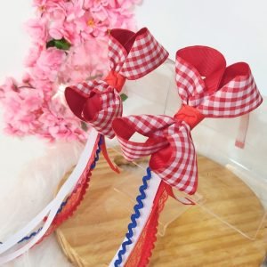 Tiara infantil Junina  Vermelho Xadrez (TZR)