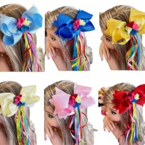 Laço Infantil Junina Varias Cores Fitas Coloridas e Apliques (LACOJNVC)