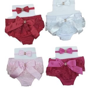 Kit Calcinha Bunda Rica C/ Faixa e Lacinho Strass Várias Cores (CALCVC)