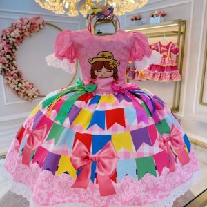 Fantasia Infantil Junino Rosa Maria Bonita Super Luxo (2406RS)