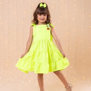 Vestido Blogueirinha Verde Neon Cerejinha (VESTBLGVRDNENCRJN)